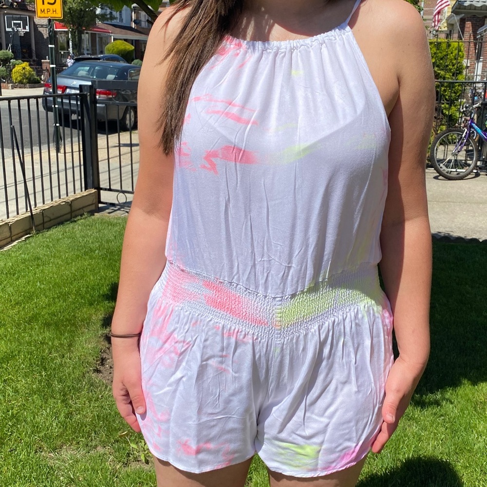 Forever 21 neon tie-dye romper